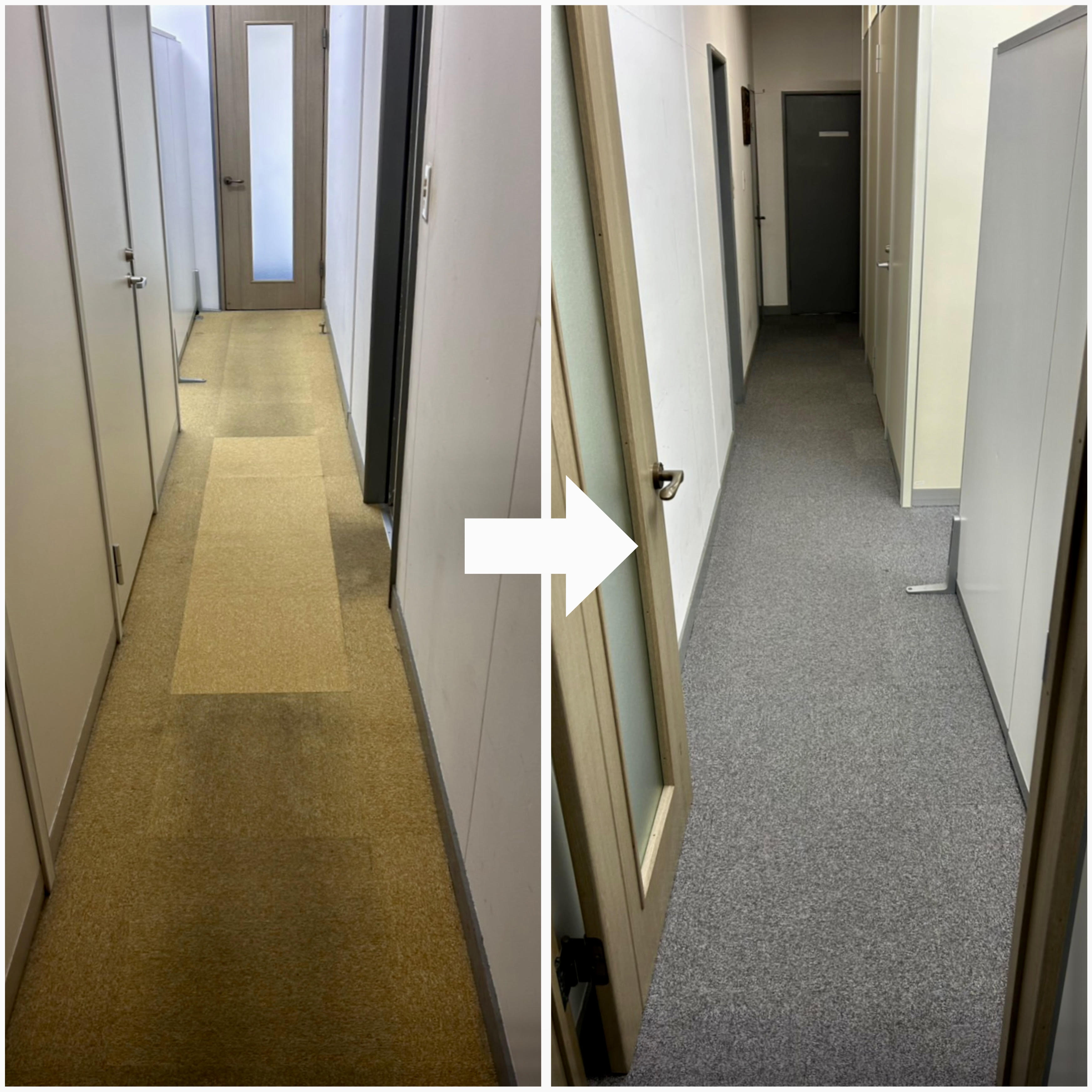 《リフォームブログ》廊下のタイルカーペット貼替え