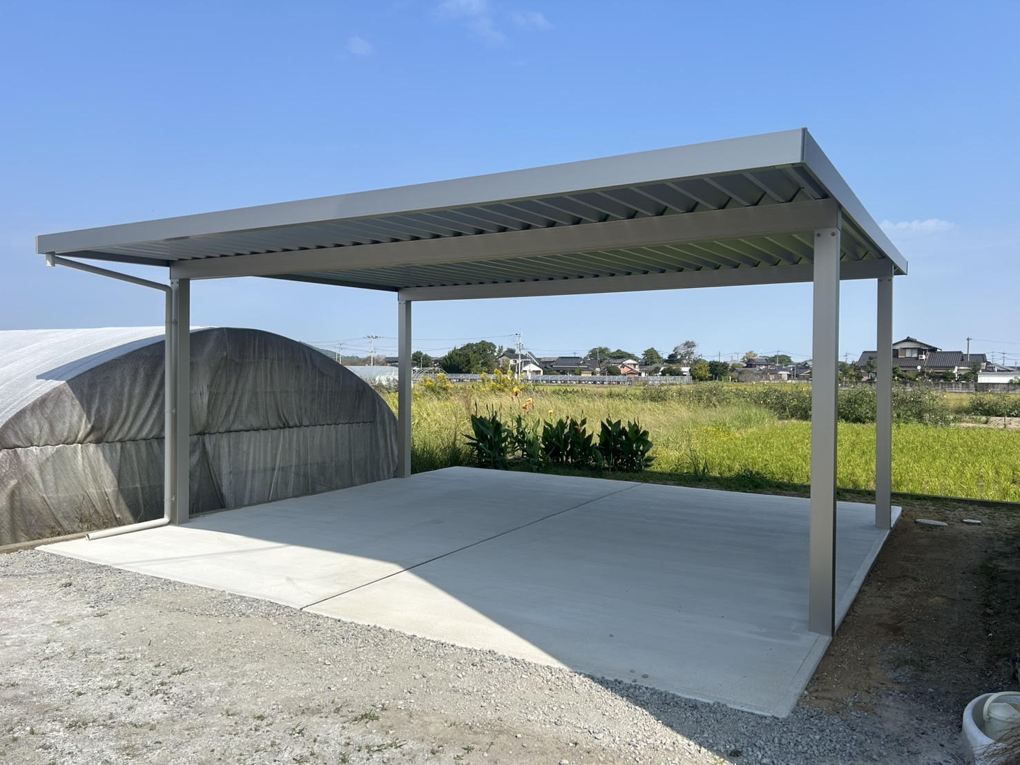 《リフォームブログ》福岡県行橋市中古戸建のカーポート設置土間打ち工事